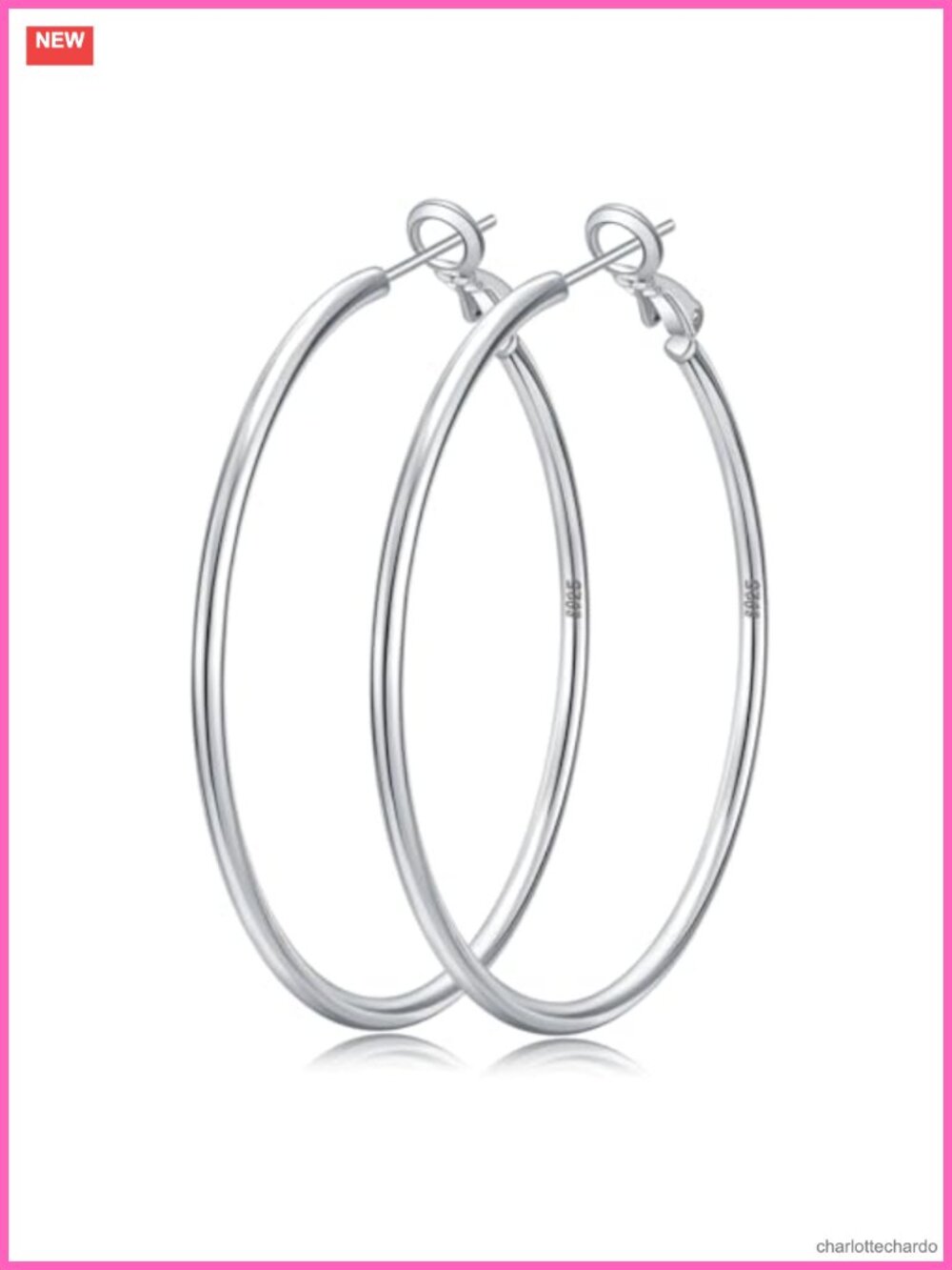 2mm Sterling Silver Gold Hoop Earrings for Women 20/30/50/70MM
